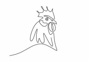 coq un vecteur de dessin au trait. conception minimaliste d'un animal coq