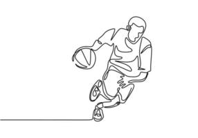 illustration vectorielle continue de basket-ball un dessin au trait. vecteur