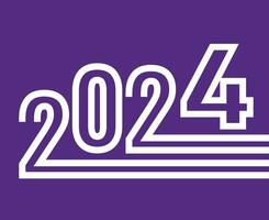 content Nouveau année 2024 vacances abstrait blanc conception vecteur logo symbole illustration avec violet Contexte