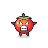 expression courroucée du personnage de mascotte de tomates vecteur