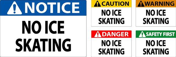 danger signe non la glace patinage vecteur