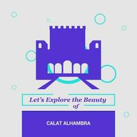 laisse explorer le beauté de calat alhambra andalousie Espagne nationale Repères vecteur