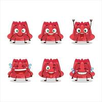 dessin animé personnage de rouge pudding avec sourire expression vecteur
