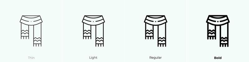 écharpe icône. mince, lumière, ordinaire et audacieux style conception isolé sur blanc Contexte vecteur