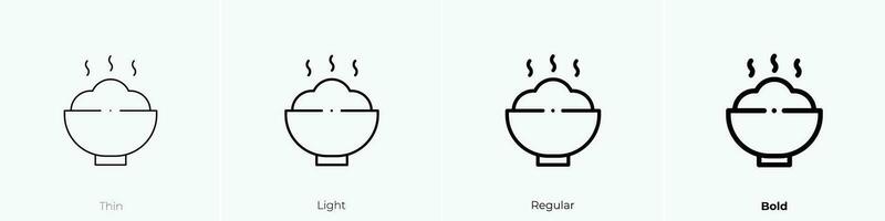 riz bol icône. mince, lumière, ordinaire et audacieux style conception isolé sur blanc Contexte vecteur