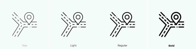 routes icône. mince, lumière, ordinaire et audacieux style conception isolé sur blanc Contexte vecteur