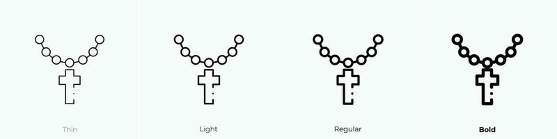 chapelet icône. mince, lumière, ordinaire et audacieux style conception isolé sur blanc Contexte vecteur