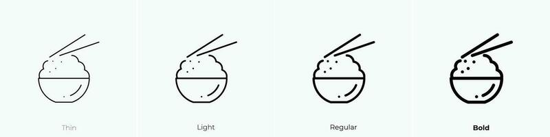 riz icône. mince, lumière, ordinaire et audacieux style conception isolé sur blanc Contexte vecteur