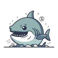 mignonne dessin animé requin. vecteur illustration de une mignonne dessin animé requin.