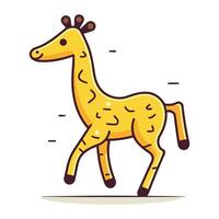mignonne dessin animé girafe. vecteur illustration dans une plat style.