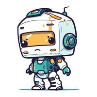 astronaute dans scaphandre. mignonne dessin animé vecteur illustration.