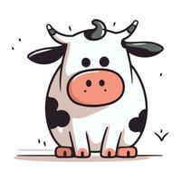 mignonne dessin animé vache. vecteur illustration dans une plat style. ferme animal.