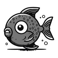 poisson griffonnage icône. dessin animé illustration de poisson griffonnage icône pour la toile conception vecteur
