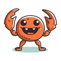 mignonne dessin animé Crabe personnage. vecteur illustration isolé sur blanc Contexte.