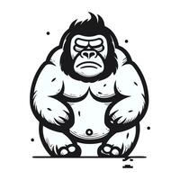 vecteur illustration de une gorille mascotte personnage. isolé sur blanc Contexte.