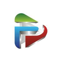 lettre p médias jouer logo conception modèle, lettre p logo conception 3d style, adapté pour votre entreprise vecteur