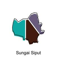 vecteur carte ville de sungai siput conception modèle, haute détaillé illustration pays dans Asie