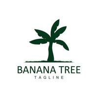 banane arbre logo, tropical fruit plante plat silhouette modèle illustration conception vecteur