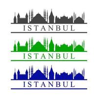 Istanbul skyline illustré sur fond blanc vecteur