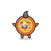 personnage de dessin animé de pizza bébé heureux vecteur