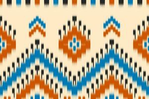 art abstrait ethnique ikat. modèle sans couture en tribal. impression d'ornement géométrique aztèque. vecteur