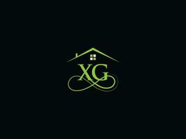 minimaliste bâtiment xg logo image, réel biens xg gx logo icône vecteur