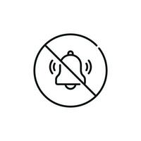 non du son permis ligne icône signe symbole isolé sur blanc Contexte. non cloches sonnerie ligne icône vecteur