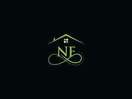 réel biens nf logo image, luxe nf moderne bâtiment lettre logo vecteur