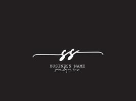 Signature ss logo art, minimaliste ss luxe logo icône vecteur