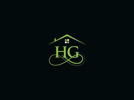 typographie hg bâtiment logo, initiale hg luxe réel biens logo pour vous vecteur