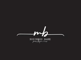 minimal mb logo icône, féminin mb Signature logo lettre vecteur