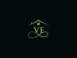 luxe ve réel biens logo lettre, initiale ve logo bâtiment icône conception pour vous vecteur