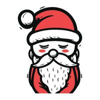 Père Noël claus visage avec barbe et moustache. vecteur illustration.