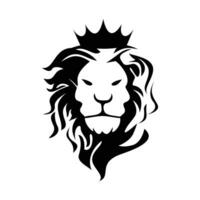 création de modèle de logo silhouette tête de lion. signe et symbole d'animal sauvage. vecteur