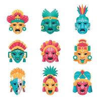 ensemble d'icônes de la civilisation maya vecteur