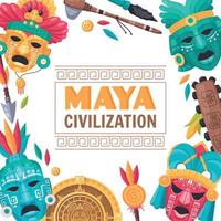 affiche de la civilisation maya vecteur
