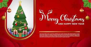 bannière modèle vecteur joyeux Noël et content Nouveau année