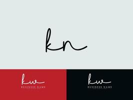 monogramme kn logo art, luxe kn Signature lettre logo pour votre magasin vecteur