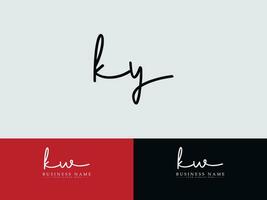 monogramme ky logo art, luxe ky Signature lettre logo pour votre magasin vecteur