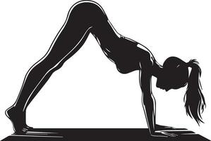 femme pousser en haut yoga pose vecteur silhouette illustration 13
