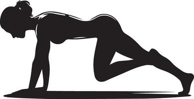 femme pousser en haut yoga pose vecteur silhouette illustration 4