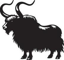 yak animal vecteur silhouette illustration noir Couleur