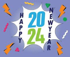 2024 content Nouveau année abstrait coloré conception vacances vecteur logo symbole illustration