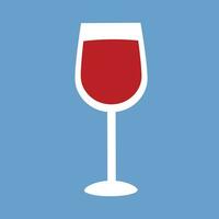 vecteur rouge du vin verre icône vecteur illustration plat conception