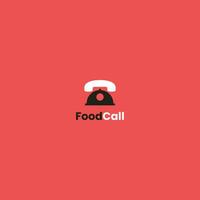 nourriture appel logo conception, nourriture un service logo concept vecteur