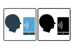 discours reconnaissance icône. icône en relation à appareil, artificiel intelligence. solide icône style. Facile vecteur conception modifiable