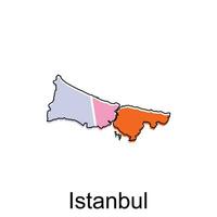 vecteur carte ville de Istanbul moderne contour, haute détaillé illustration vecteur conception modèle