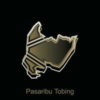 carte ville de pasaribu tobing logo conception, Province de Nord Sumatra, monde carte international vecteur modèle avec contour graphique esquisser style