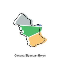 carte ville de girsang sipangan bolon illustration conception, monde carte international vecteur modèle, adapté pour votre entreprise