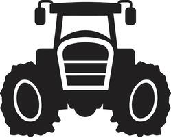 rustique tracteur icône dans noir détaillé tracteur plan dessin vecteur